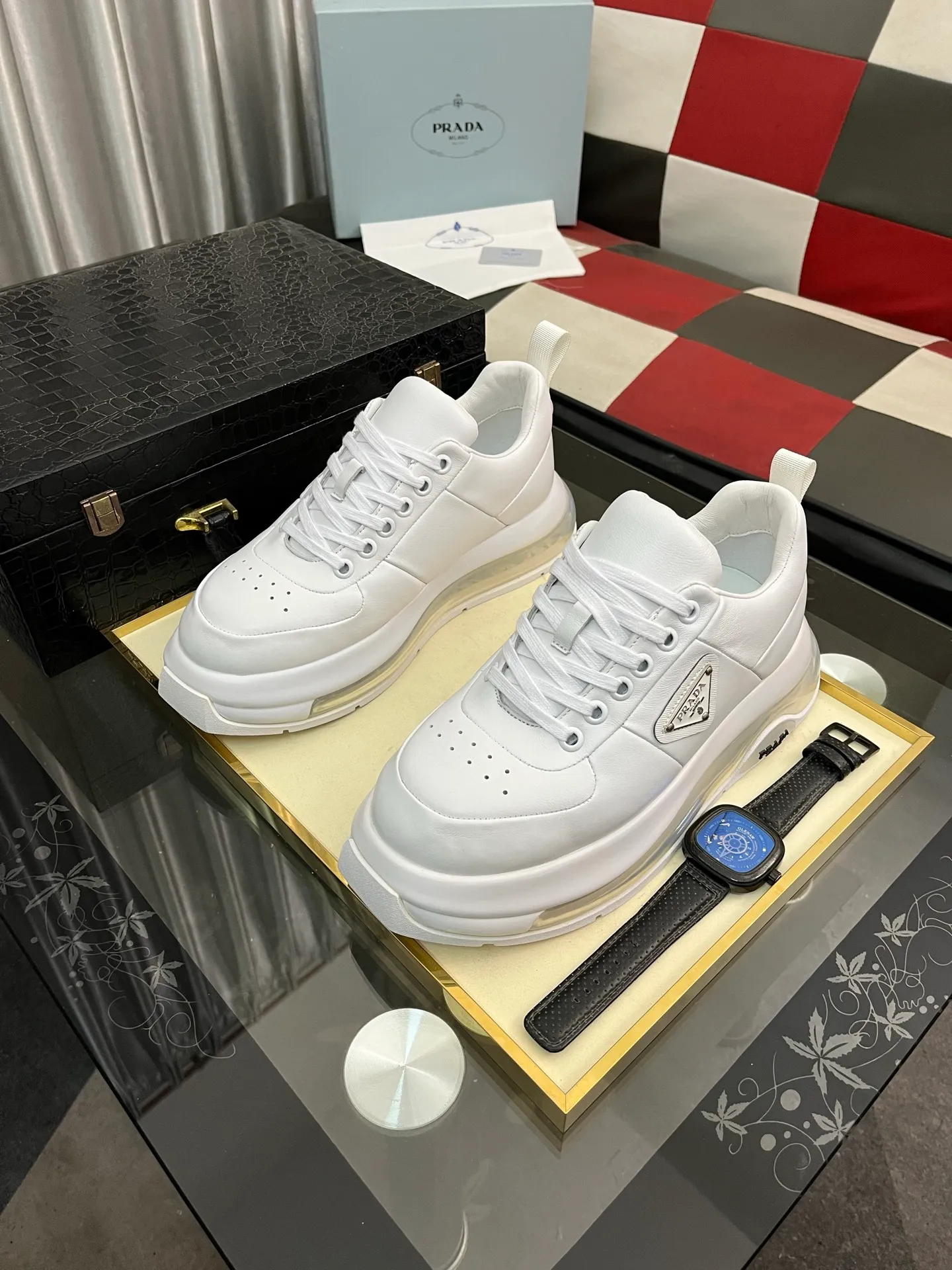 Men's Men's Shoes💰640⌚️⌚️《PRADA*》The latest and most popular casual shoes, top brand [seduce] luxury~purchase, top~quality. [Strong] The upper is made of imported breathable cowhide with cloth material ➕ breathable sheepskin feet (•) and fine workmanship. Code number: 38-442️⃣Colors available